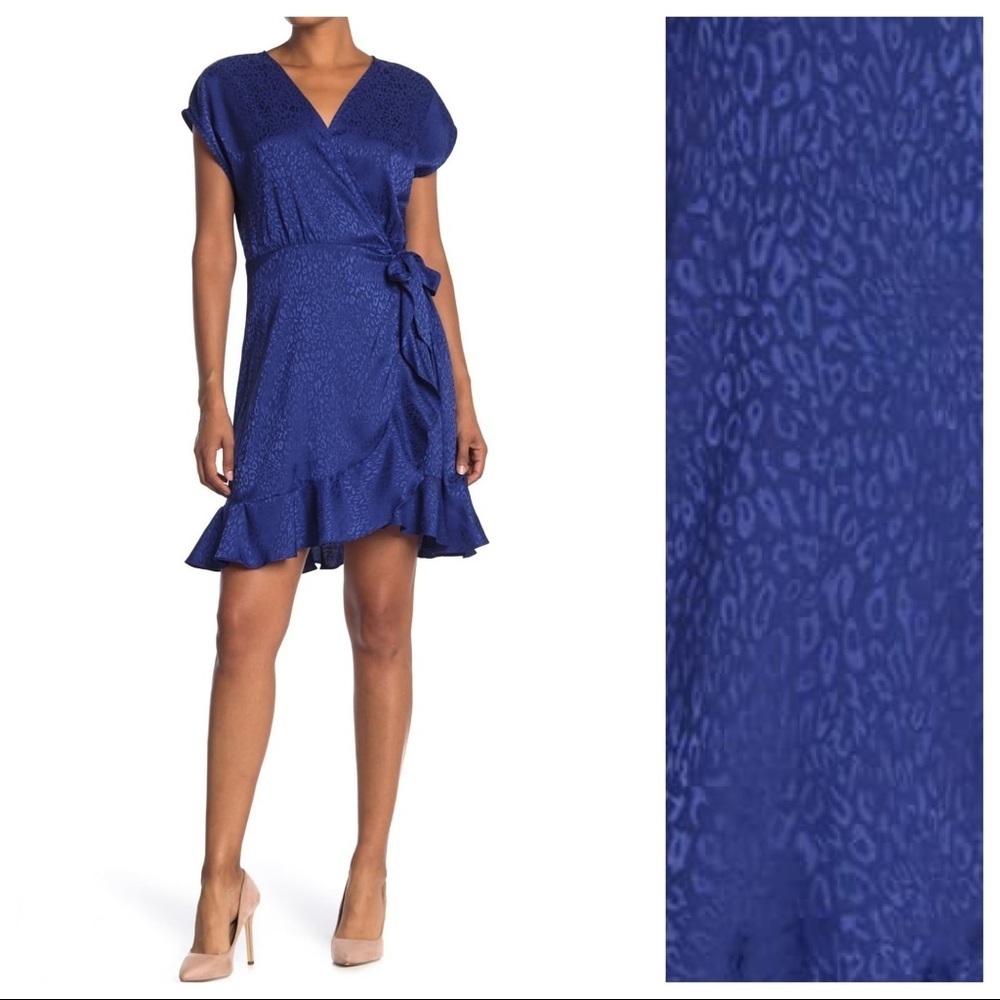 NWOT. Tash+Sophie Sapphire Mini Wrap Dress Size 16.